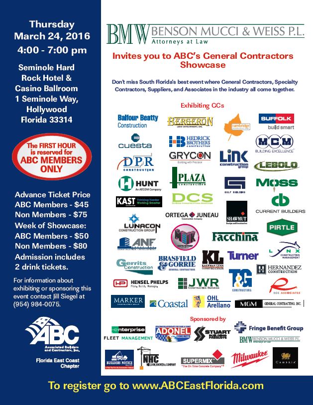 Benson Mucci & Weiss invites you to ABCs GC Showcase